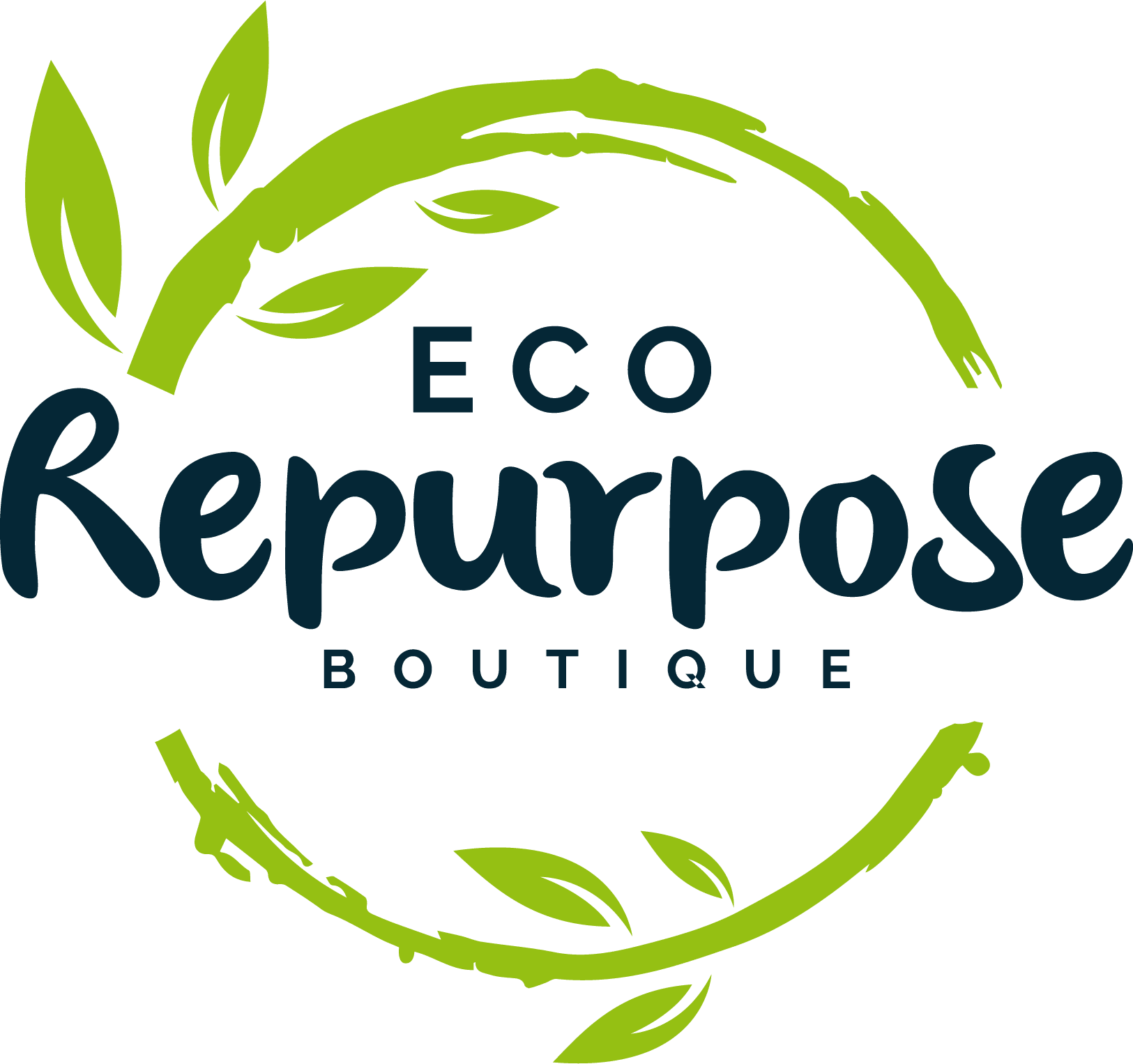 Eco Repurposed Boutique logo with black letters.