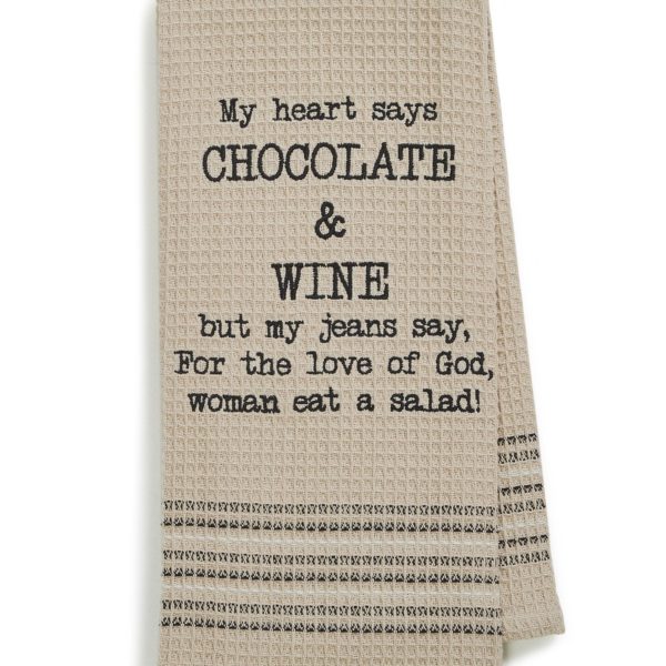 Kitchen Towel Chocolate and Wine Image